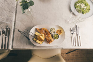 Fish and chips dinner